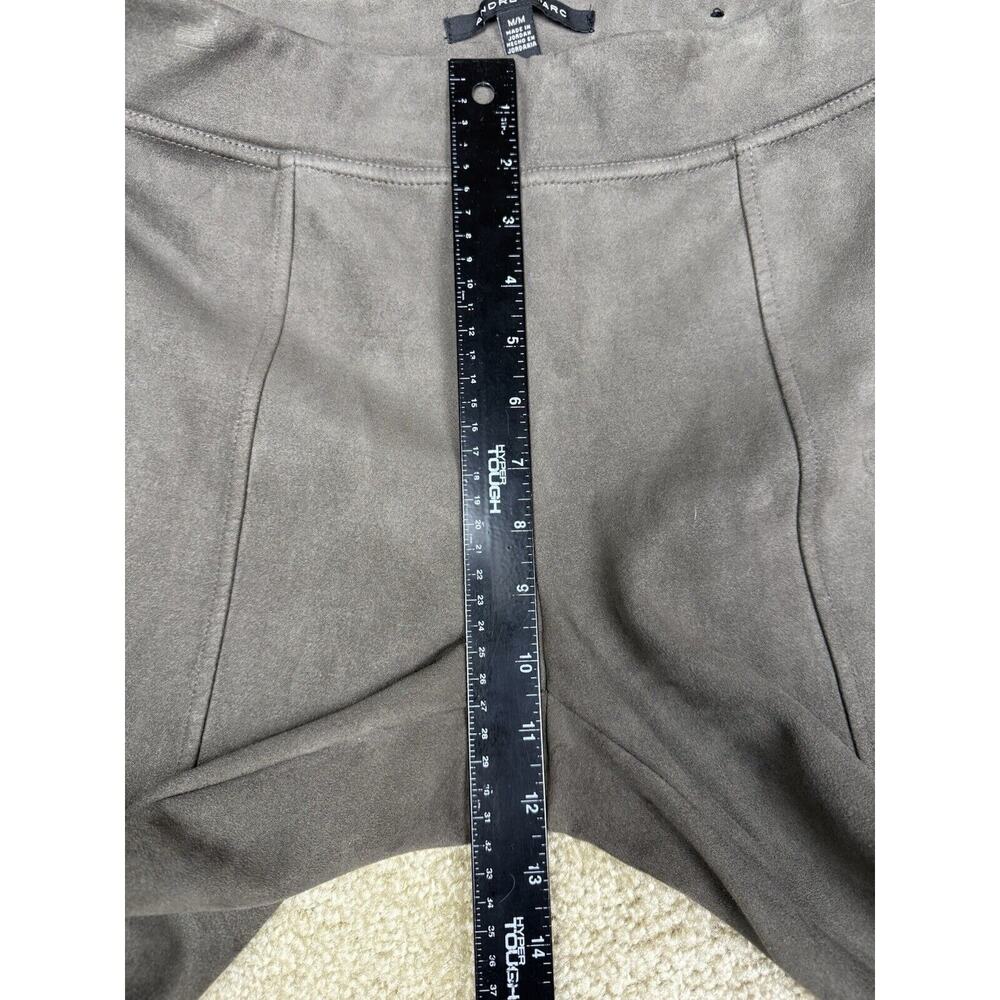 Andrew Marc Faux Suede Pants Medium Taupe Stretch Pull-On Minimalist Chic A521 - Picture 7 of 10